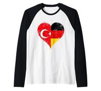 Turc Allemand ou Expatrié Turc un Drapeau Allemagne Turquie Manche Raglan