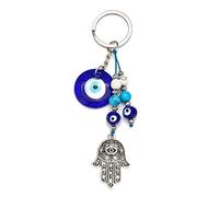 Turc Blue Evil Eye Porte-clés, Porte-clés Mauvais œil Hamsa Fatima Hand,Porte-clés Turc, Porte Clés Personnaliser, Amulette Porte-Bonheur Pendentif, Porte Clés Personnalisée, Cadeau de Bénédiction