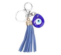 Turc Blue Eye Key Chain Lucky Key, Turc Verre Amulette Pendentif Anneau pour Filles Femmes Porte-clés Décor Cadeau De Noël