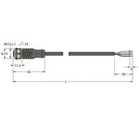 Turck 6625505 Câble de raccordement M12 10 m Nombre de pôles: 4 1 pc(s)
