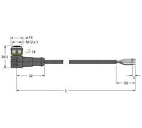 Turck 6625517 Câble de raccordement pour capteur/actionneur 10 m Nombre de pôles : 4 1 pièce
