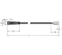 Turck 6625550 Câble de raccordement M8 2 m Nombre de pôles: 3 1 pc(s) Piece
