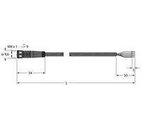 turck Turck Câble de raccordement PUR PKG4M-5/TXL Quantité:1