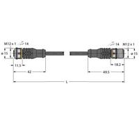Turck 6630917 Connecteur confectionné pour capteurs/actionneurs 0.60 m Nombre de pôles: 4 10 pc(s)
