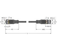 Turck 6630918 Connecteur confectionné pour capteurs/actionneurs 1 m Nombre de pôles: 4 10 pc(s)