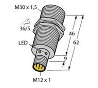 Turck Capteur inductif affleurant PNP, inverseur BI15-M30-VP6X-H1141