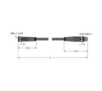 turck turck Câble actionneur et capteur PUR PKG4M-0,5-PSG4M/TXL noir 0,5 m Quantité:1
