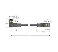 turck turck Câble de liaison PUR WKC4.4T-P 0,6 m noir IP67/IP69K Quantité:1