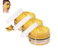Turcuma exfoliant la crème à broussailles pour le visage, Face Exfoliator Scurpor pour exfolier le corps, nourrir douceur la peau, nettoyage en profondeur, efface les points noirs (3pcs)