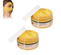 Turcuma exfoliant la crème à broussailles pour le visage, Face Exfoliator Scurpor pour exfolier le corps, nourrir douceur la peau, nettoyage en profondeur, efface les points noirs (2pcs)