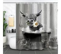 TURIM Rideau de douche animal amusant 240 x 200 cm imperméable anti-moisissure textile rideau de salle de bain motif A 180 x 200 cm