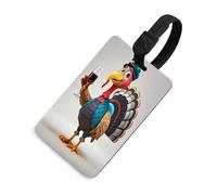 Turkey at Wine Tasting Étiquette de bagage en TPU avec lanière noire pour valise, sac à dos, boîte à outils, noir, taille unique, bagage