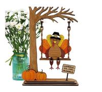 Turkey Decorations Swinging Wood Crafts | Handcrafted Wooden Thanksgiving Turkey Decor,Thanksgiving Fall Table Sign For Home Kitchen Workplace Fireplace Bedroom Apartment Bar