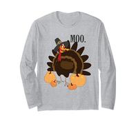 Turkey Moo - Motif Amusant de Thanksgiving pour Femmes, Hommes et Enfants Manche Longue