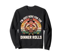 Turkey Pilgrim Holding Roll Retro, Je suis Juste là pour Les Rolls. Sweatshirt
