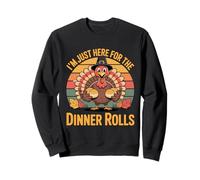 Turkey Pilgrim Holding Roll Retro, Je suis Juste là pour Les Rolls. Sweatshirt