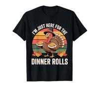 Turkey Pilgrim Holding Roll Retro, Je suis Juste là pour Les Rolls. T-Shirt