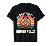 Turkey Pilgrim Holding Roll Retro, Je suis Juste là pour Les Rolls. T-Shirt