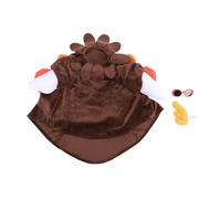 Turkey Porch Goose Costume | Plush Fall Holiday Outfit for 23 inch Lawn Goose Decor | Deep Brown Festive Garden / Patio / Yard Decoration