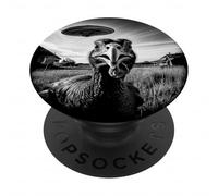 Turkey Selfie UFO Funny Black & White Thanksgiving Vintage PopSockets PopGrip Adhésif