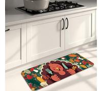 Turkey Tapis de cuisine doux pour sol, motif récolte de dessin animé, rembourré, confortable, lavable, antidérapant pour cuisine, évier, buanderie, salle de bain, 40,6 x 119,4 cm