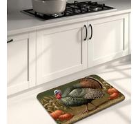 Turkey Tapis de cuisine pour sol, décoration d'automne vintage, rembourré, confortable, lavable et antidérapant pour éviers de cuisine, buanderie, salle de bain, 50,8 x 78,7 cm
