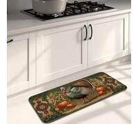 Turkey Tapis de cuisine pour sol, décoration d'automne vintage, rembourré, confortable, lavable et antidérapant pour éviers de cuisine, buanderie, salle de bain, 40,6 x 119,4 cm
