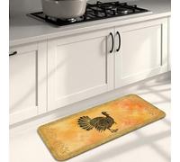 Turkey Tapis de cuisine pour sol, feuilles d'automne vintage, aquarelle, tapis doux, rembourré, confortable, lavable, antidérapant pour cuisine, évier, buanderie, salle de bain, 40,6 x 119,4 cm