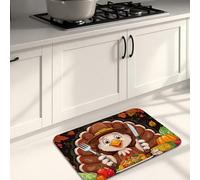 Turkey Tapis de cuisine pour sol, motif récolte d'automne, tapis de dessin animé, rembourré, confortable, lavable, antidérapant pour cuisine, évier, buanderie, salle de bain, 50,8 x 78,7 cm