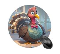 Turkey Tapis de souris rond à glissement lisse Tapis de souris de jeu extra densité portable confortable pour bureau, maison, bureau 20 x 20 cm