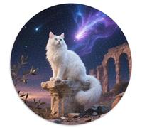 Turkish Angora 1000 Pièces Puzzles Convient Aux Adultes Aux Enfants Animals Puzzle Circulaire Décompression Et Cadeau Jeu D'Intelligence De l'art De La Décoration Moderne 1000pcs (67.5x67.5cm)