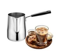 Turkish Coffee Pot - 600ml Milk Pan for Hot Chocolate Tea | 304 Stainless Steel with Pouring Spout, Silver Kitchen Accessory, Apartment, Office Home, Drinks Melting Tool