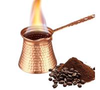 Turkish Coffee Pot - Long Handle Metal Arabic Coffees Pot | Creative Copper Plated Flame Cup, Retro Cocktail Fire Pouring Cup, Copper Maker For Arabic Coffees, Bar Cocktail Accessory