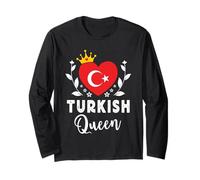 Turkish Queen Turkey Flag Proud Turkish Woman Manche Longue