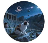 Turkish Van 1000 Pièces Puzzles Convient Aux Adultes Aux Enfants Animals Puzzle Rond Décompression Et Cadeau Jeu D'Intelligence De l'art De La Décoration Moderne 1000pcs (67.5x67.5cm)