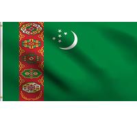 Turkménistan Turkmène Türkmenistanyň Baýdagy National Drapeaux Décoratifs D'Extérieur 90X150Cm Double Face Drapeaux De Maison Imprimé Bannière De Jardin Pour Vacances Chambres Dortoirs