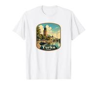 Turku, Finlande T-Shirt Graphique avec Valeur, Homme, Blanc, L