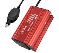 Turmegtt Onduleur de voiture 400 W DC 12 V vers AC 240 V UK, onduleur de voiture à onde sinusoïdale pure, avec allume-cigare, PD65W USB-C, QC3.0 USB-A et 1 prise britannique, corps en aluminium rouge