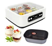 Turmegtt Yaourtière, Avec 9 Pots Verre 100 ml, Machine à Yaourt Faite Maison avec Température et Temps Réglable 1,6L Yaourtière pour Yaourts faits maison, Desserts Maison, Vin De Riz Et Fermentation