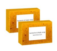 Turmeric and Kojic Savon Turmeric - Lot de 2 savons éclaircissants au curcuma pour le visage - Pour hyperpigmentation et taches foncées