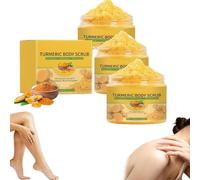 Turmeric Body Scrub, Natural Moisturizing Exfoliating Scrub, Natural Exfoliating Body Scrub, Turmerics Scrub for All Skin Types, Gentle Nourishing, Deep Cleansing (3 Pcs, 100 g)