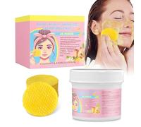 Turmeric Face Scrub Pads - Turmeric Exfoliating Pads, Turmeric Cleansing Pads for Dark Spots, Face Pads, Turmeric Pads Infused Foaming Exfoliating Pads, Helps Balance Skin Oil & Water (1Box)