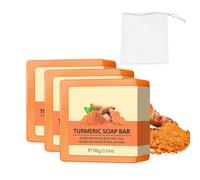 Turmeric Face Soap, Savon Curcuma Visage et Corps, savon de curcuma pour taches sombres, Barre de savon déodorant pour le corps, nettoyage en profondeur (3)