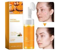 Turmeric Facial Cleanser, Turmeric Face Wash with Brush, Foaming Facial Cleanser for Women, Moisturizing Turmeric Scrub Cleanser, Glowing Turmeric Face Wash, Turmeric Facial Cleanser for Men