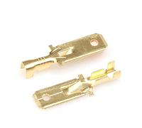 Hengliang Store 50 pcs 6.3 Mm Terminal de sertissage automobile mâle Connecteur de chapelet en laiton Épingles d'épissure automatique Terminaux de fil DJ611-6.3A G194