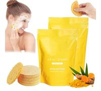 Turmeric Kojic Pads, Glow up Pads, Turmeric Kojic Acid Pads, Turmeric Cleansing Pads,Turmeric Pads Infused Foaming Exfoliating Pads for Back Face Cleansing (2 Bag, 1)