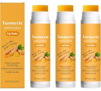 Turmeric Lipstick, Natural Dark Lips Repair Balm, Deep Hydrating & Nourishing, Increase Elasticity, Glossy Shine, For Dry, Cracked, and Dull Lips (3 Pcs)