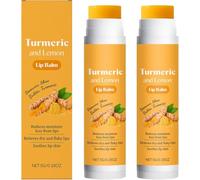 Turmeric Lipstick, Natural Dark Lips Repair Balm, Deep Hydrating & Nourishing, Increase Elasticity, Glossy Shine, For Dry, Cracked, and Dull Lips (2 Pcs)