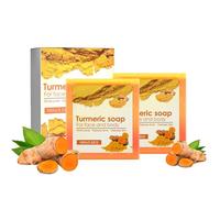 Turmeric Soap,Kojic Acid Soap of Turmeric,Dissolving of Dark Spots for the Face and Body,Narrowing of Pores,Made with Natural and Organic Ingredients,Gift of Mother's Day (2PCS)