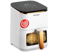 TURMIX CX 250 Friteuse Air fryer Blanche Compact 3,5L 1350W - Friteuse sans huile avec FenêtreTransparente 10 Programmes Automatiques - Marque Suisse de l'Année